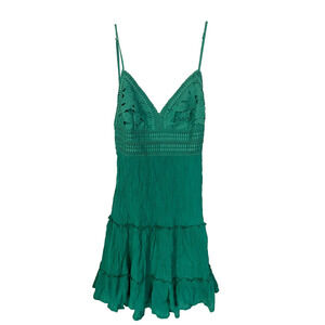 LOVE TREE Green open back summer dress women's size large